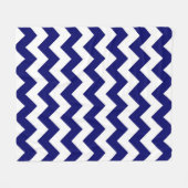 Zeemacht en witte zigzag fleece deken (Voorkant (Horizontaal))