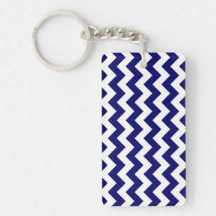 Zeemacht en witte zigzag sleutelhanger