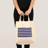 Zeemacht en witte zigzag tote bag (Voorkant (product))