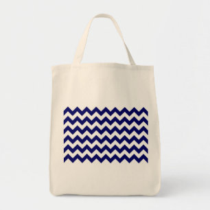 Zeemacht en witte zigzag tote bag