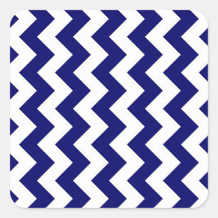 Zeemacht en witte zigzag vierkante sticker