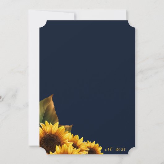 Zeemacht en zonnebloem kaart (Achterkant)