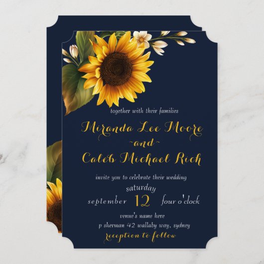 Zeemacht en zonnebloem kaart (Voorkant / Achterkant)