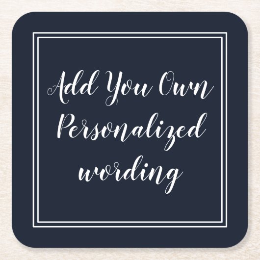 Zeemacht met grenzen gepersonaliseerd onderzetter (Voorkant)