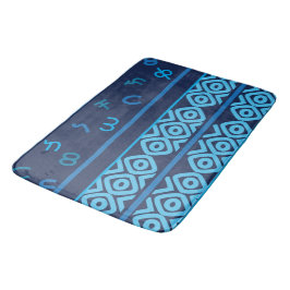 Zeemacht met het Bleke Turquoise Ethiopian Pattern Badmat