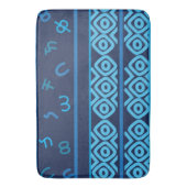 Zeemacht met het Bleke Turquoise Ethiopian Pattern Badmat (Voorkant Verticaal)