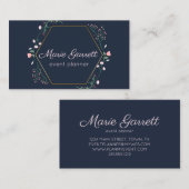 Zeemacht met roze bloemen visitekaartje (Voorkant / Achterkant)