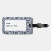 Zeemacht met wit haakpatroon bagagelabel (Achterkant horizontaal)