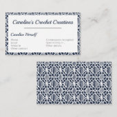 Zeemacht met wit haakpatroon visitekaartje (Voorkant / Achterkant)