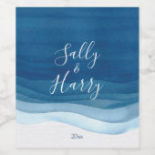 Zeemacht, moderne Waterverf Wijn Etiket (Enkel label)