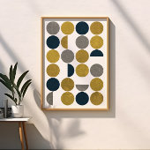 Zeemacht, mosterd, grijs, middeleeuwse moderne cir poster