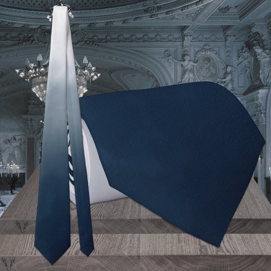 Zeemacht naar een mosterd blauw ombre monochromati stropdas