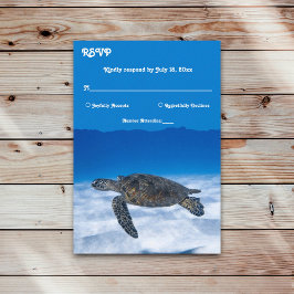 Zeemacht onderwater waterschildpad kusthuwelijk RSVP kaartje