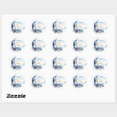 Zeemacht over de Baby shower van de maan Ronde Sticker (Vel)