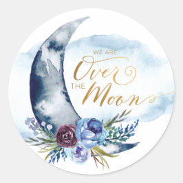 Zeemacht over de Baby shower van de maan Ronde Sticker