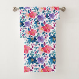 zeemacht roze Lila flessenpatroon Bad Handdoek
