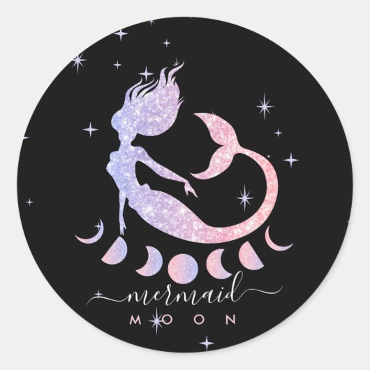Zeemacht spirituele zodische roze ronde sticker (Voorkant)