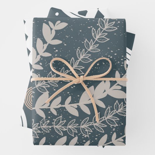 Zeemacht uit de middeleeuwen Blauwe Geometrische B Inpakpapier Vel (In situ)