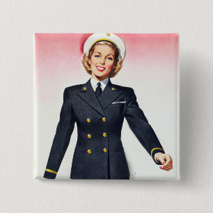 zeemacht verpleegkorps Wereldoorlog 2 Vierkante Button 5,1 Cm