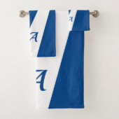 Zeemacht, wit, modern elegant, vetgedrukt, monogra bad handdoek (Insitu)