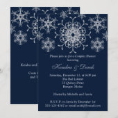 Zeemacht, zilveren sneeuwvlokken Koeschol nodigt u Kaart (Voorkant / Achterkant)