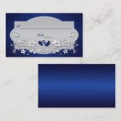 Zeemacht, zilvergrijze Floral, hartenhuiskaart Plaatskaartje (Voorkant / Achterkant)