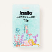 Zeemachtigen en kwallen onder de Waterverf van de  Badge (Achterkant)