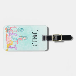 Zeemachtigen en kwallen onder de Waterverf van de  Bagagelabel