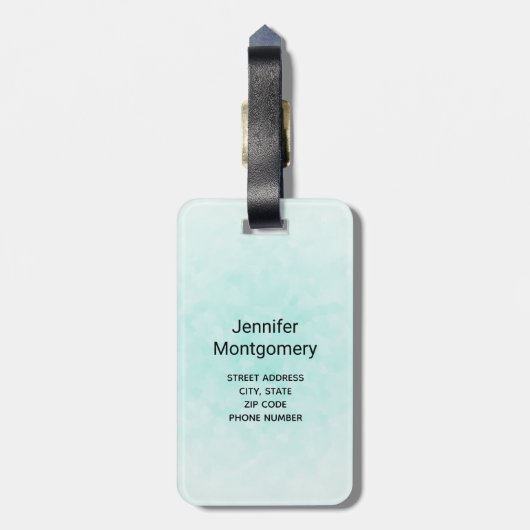 Zeemachtigen en kwallen onder de Waterverf van de  Bagagelabel (Achterkant verticaal)