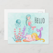 Zeemachtigen en kwallen onder de Waterverf van de Briefkaart (Voorkant / Achterkant)