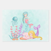 Zeemachtigen en kwallen onder de Waterverf van de  Inpakpapier Vel (Voorkant 3)