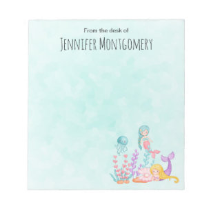 Zeemachtigen en kwallen onder de Waterverf van de  Notitieblok