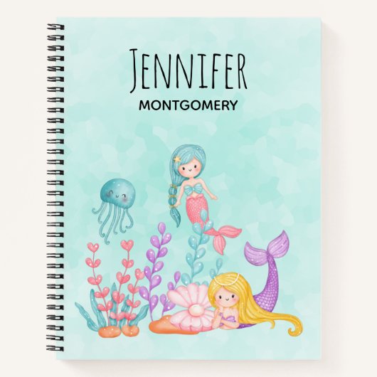 Zeemachtigen en kwallen onder de Waterverf van de  Notitieboek (Voorkant)