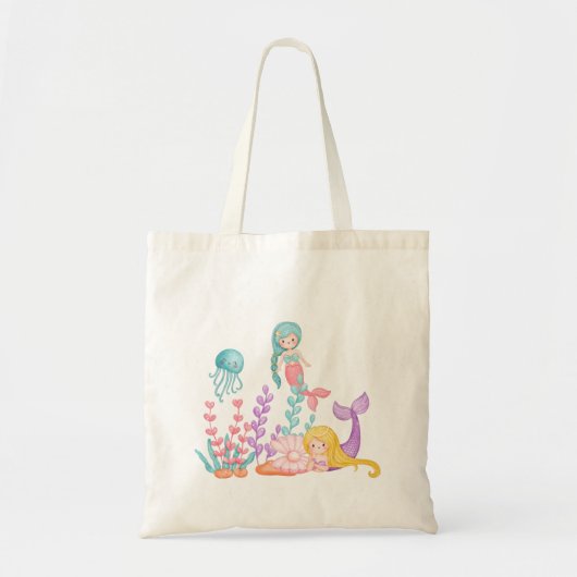 Zeemachtigen en kwallen onder de Waterverf van de  Tote Bag (Voorkant)