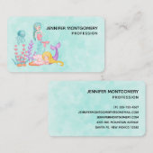 Zeemachtigen en kwallen onder de Waterverf van de  Visitekaartje (Voorkant / Achterkant)