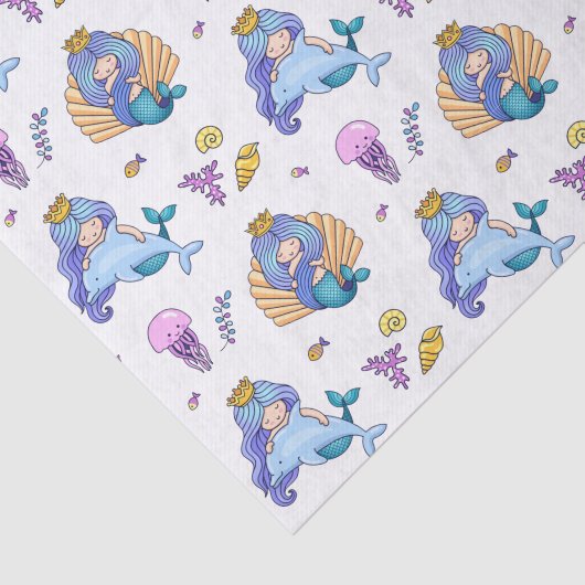 Zeemachtigen en kwallen tissuepapier (Detail)