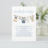 Zeeman baby shower waslijn Breng een boek mee Kaart (Staand voorkant)