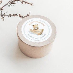 Zeeman Beer Avontuur Wacht Baby Shower Favoriet Ronde Sticker