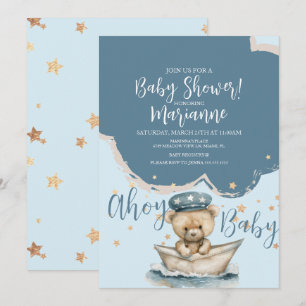 Zeeman Beer Jongen Sterren Baby Shower Uitnodiging