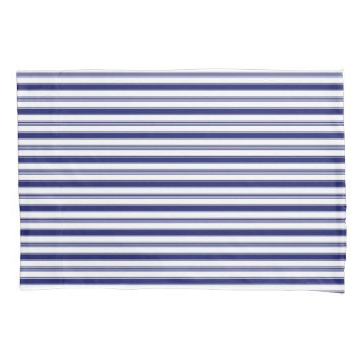 Zeeman Blauw Horizontale Strepen (kleinschalig) Kussensloop (Voorkant-Links)