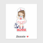 Zeeman eerste stuurman Stickers met naam (Vel)