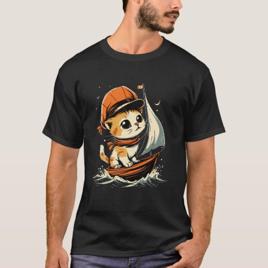 Zeeman Kat op Zeilen T-shirt (Voorkant)