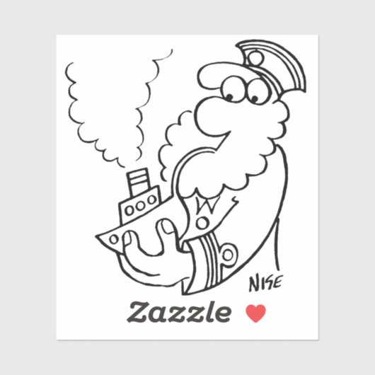 Zeeman rookt een scheepsvormige pijp. grappig sticker (Vel)