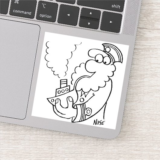 Zeeman rookt een scheepsvormige pijp. grappig sticker (Detail)