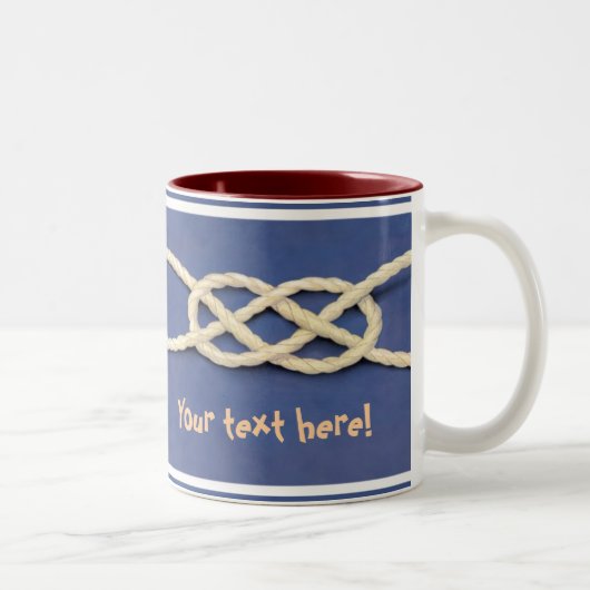 Zeemannen Knot - Carrick Bend Tweekleurige Koffiemok (Rechts)
