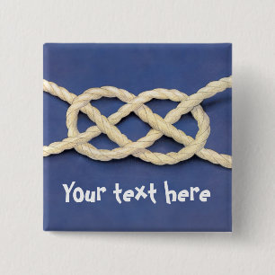 Zeemannen Knot - Carrick Bend Vierkante Button 5,1 Cm