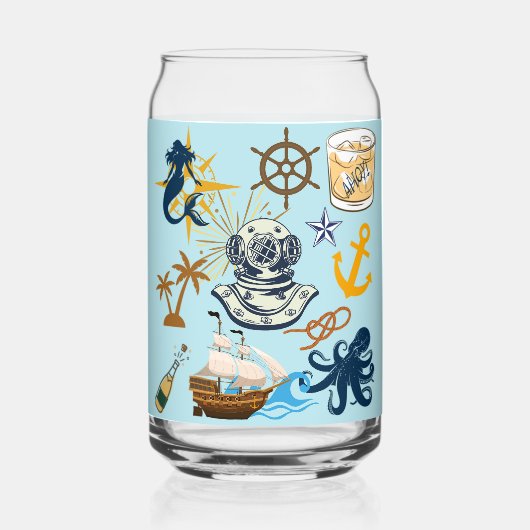 Zeemans Afscheidsparty Blikvorm Glas (Voorkant)