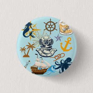 Zeemans Avond Ronde Button 3,2 Cm