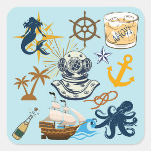 Zeemans Avond Vierkante Sticker