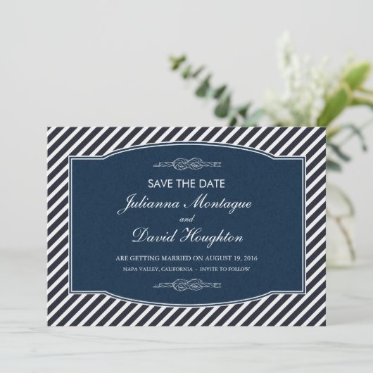 Zeemansknoop - Save the Date kaarten (Staand voorkant)